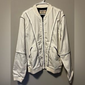 NWT Sandrine Rose x Free People zipper bomber jacket. Size small. White/ Dust